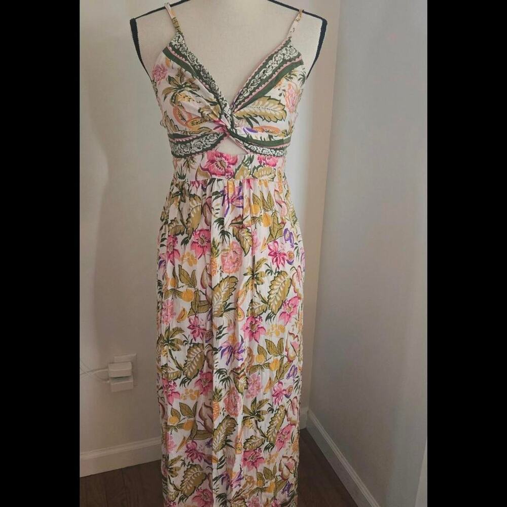 Angie floral maxi dress size S Rayon fabric